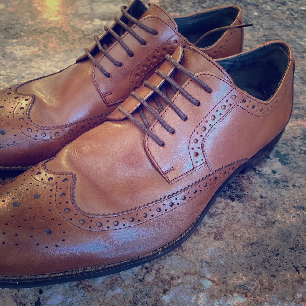 Stacy Adams Wingtip Oxfords Walnut size 10